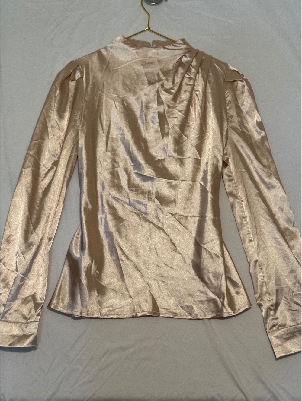 Elegant Champagne Satin Blouse